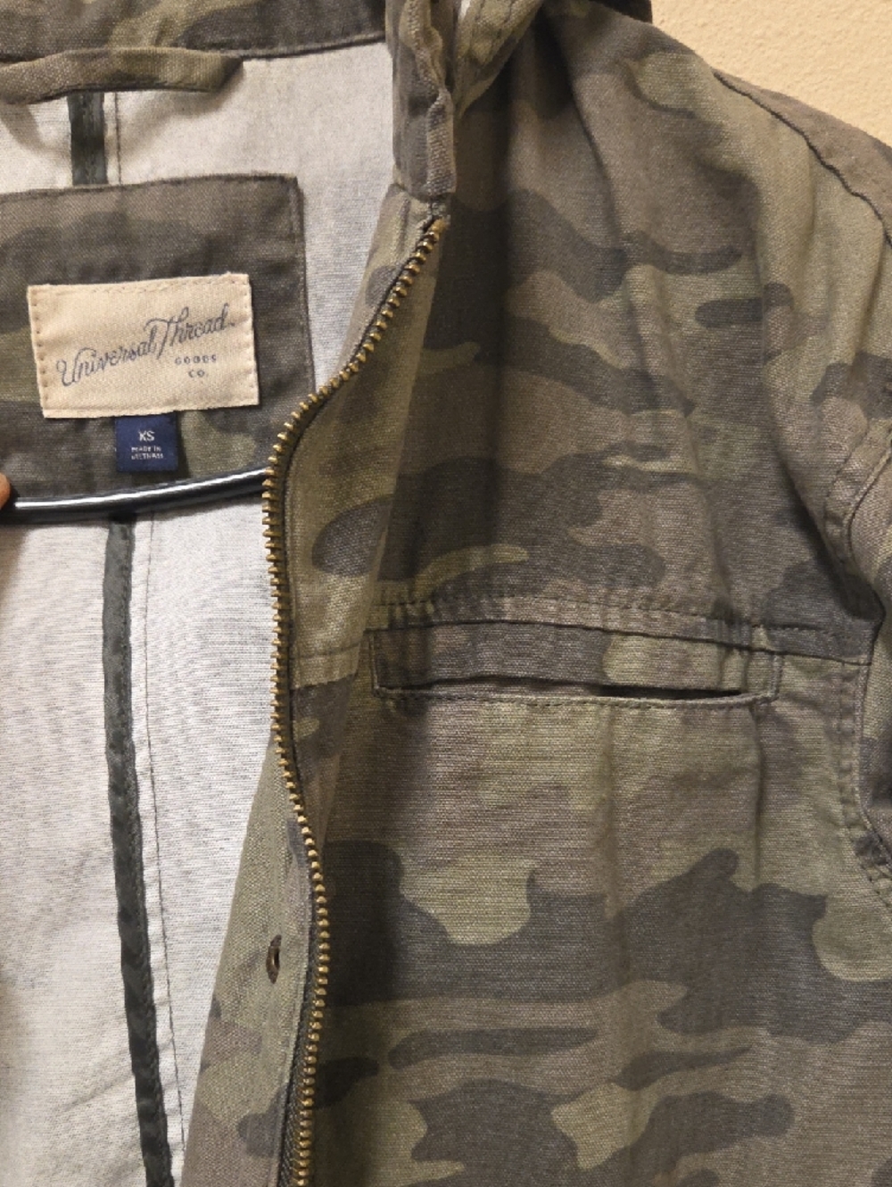Women Camo Hooded Field Jacket - Olive Green Size XS - Picture 3 of 6